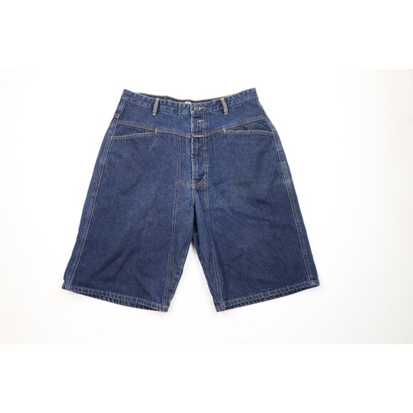 Vintage 90s Marithe Francois Girbaud Mens 34 Distressed Baggy Fit Denim Shorts - Picture 1 of 14